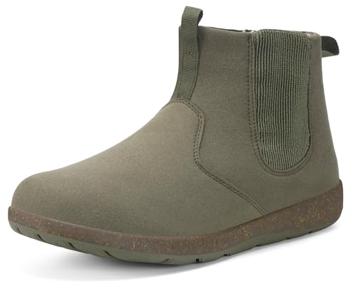 Image of Womens Mens Chelsea Boots Minimalist Winter Snow Boots Wide Width Ankle Booties with Arch Support Slip-on Short Boot Shoes