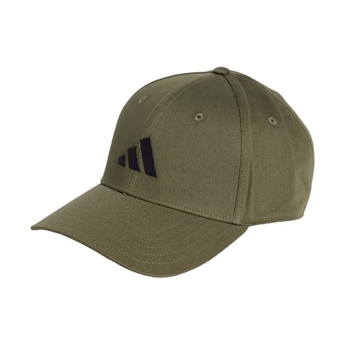 adidas Unisex Baseball Cap Cotton New Logo, Olive Strata/Black, L-XL