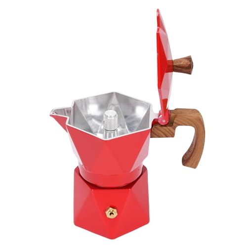 Srliya Italiana de Aluminio de Primera Calidad con Doble Válvula para una Auténtica Experiencia de café (Roja)