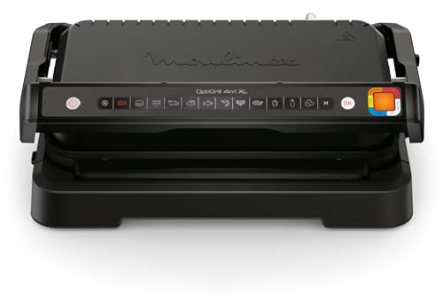 Moulinex Optigrill 4 en 1 XL, grille électrique, barbecue et four en un seul appareil, repas complet, capacité 6 à 8 personnes, indicateur de cuisson, 12...