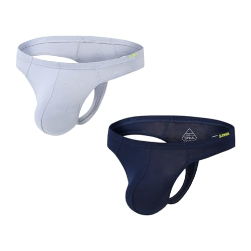 JINSHI Men's Thongs Underwear Low Rise Breathable T-Back Bulge Pouch Sexy G-Strings Stretchy