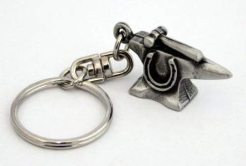 HoardersworldBlacksmith's Anvil Key-ring (keychain) in Fine English Pewter, Handmade (H)
