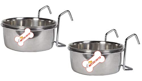 NITZU PETS Stainless Steel Hanging Bowl Bird Food Feeding Dish Water Seed Feeder for Parrot Macaw African Greys Budgies Parakeet Cockatiels Conure Lovebirds Finch 850.ML (2.PCS Hook Holder, 850.ML) (B0C2Z438TP) Amazon Price History, Amazon Price Tracker