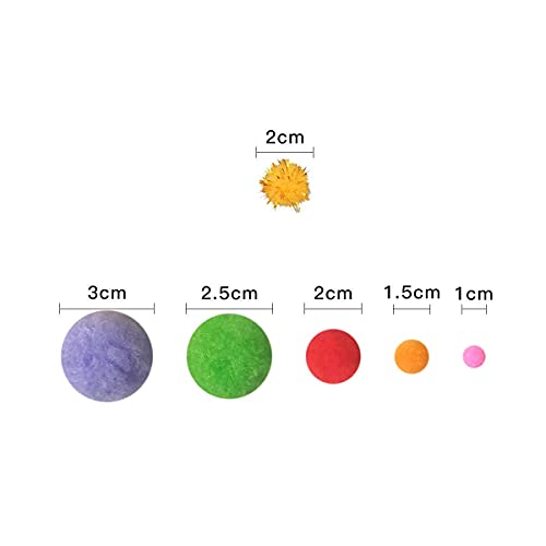 Gnognauq 2700pcs Pom Pom Set, Including 2000pcs Assorted Sizes Pom Poms Balls and 700pcs Self-Adhesive Wiggle Googly Eyes for Hobby DIY Art Creative Crafts Decorations