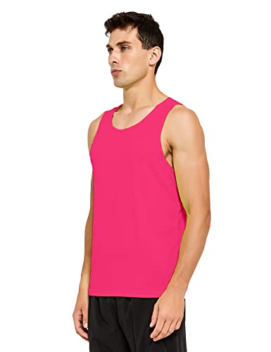 Image of DEMOZU Men's Neon Running Athletic Workout Tank Top Quick Dry Swim Beach Pool Gym Tank Top Sleeveless Muscle Shirts