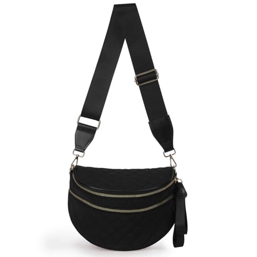 Bum Bags for Women Crossbody, Checkered Crossbody Bag, Nylon Crossbody Bags Fanny Packs Checkered Purse Bag