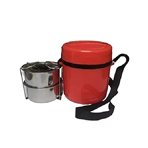 Image of ATEVON Collection - Insulated Stainless Steel 2-Tier Lunch Box - Durable, Leakproof, Keeps Food Warm - Ideal for Work, School, Travel