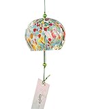 Japanese Glass Wind Chimes Bells Handmade Glass Suncatcher Birthday Christmas New Year Valentine's Day Mothers Day Back to School Gift Garden Home Decors, Red Orange