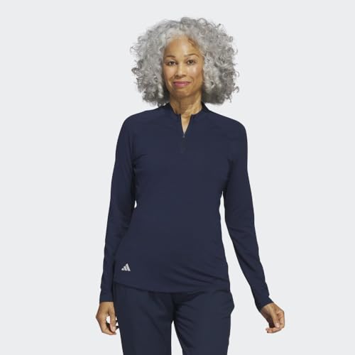 adidas Women's Quarter Zip Long Sleeve Golf Polo Shirt2