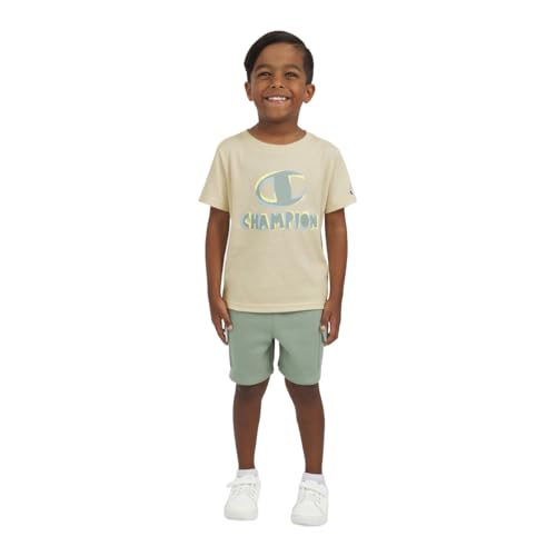 Champion Boys Short Set 2 Piece Active Clothing Set for Toddlers Short Sleeve Tee and Pull on Short for Kids