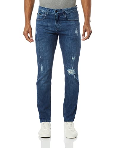 Jeans Filigrana triplo, Calvin Klein, Masculino, Azul marinho, 38