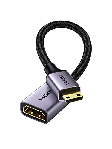UGREEN Adaptateur Mini HDMI vers HDMI 4K 60Hz Câble Mâle vers Femelle 18Gpbs 3D Ethernet Arc Compatible avec PC Tablette Raspberry Pi Zero Caméra Canon EOS...