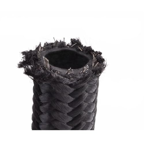 flexiable rubber AN4 AN6 AN8 AN10 Fuel Hose Oil gas Cooler Hose Line Pipe Tube Nylon Stainless Steel Braided Inside Rubber drain elastic (Color : AN6 5 meter)