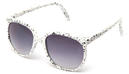 Kyra Women's Speckled Design Round Slim Temple Sunglasses