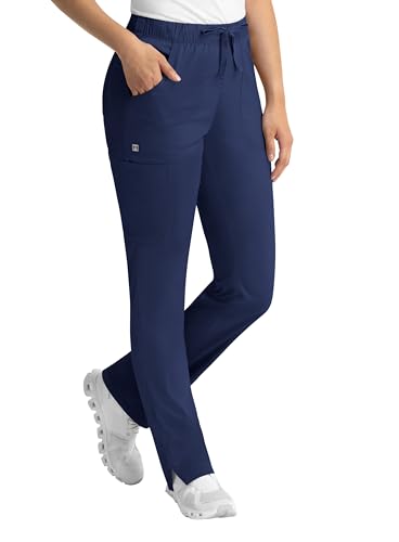 Maevn Matrix Full Elastic Waistband Cargo Scrub Pant (Large, Navy)
