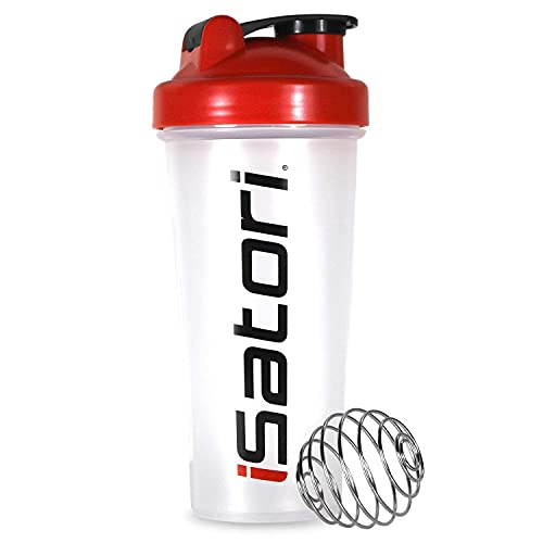 iSatori Bio-Active Whey Protein Powder - Vanilla Swirl (30 Servings) Classic Blender Bottle (Clear Bottle with Red Top) - Image 8
