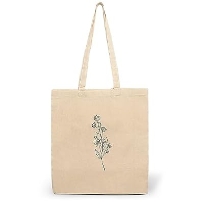 CLAMATO Tote bag tela in Cotone 38x42cm - Shopper in tessuto - Borse shopping - Canvas 130 g/m2 (fiori)