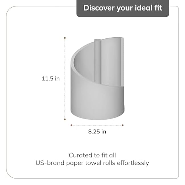 Anji Mountain Paper Towel Holder Countertop with Mango Wood Round Base and Iron Holder,Holder Stand for Kitchen Roll Organize,Wooden Paper Towel Holder for Kitchen Dining Table Home Decor