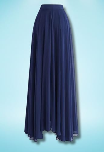 Image of Women's Full Length Georgette Long Skirt- Lehenga with 8 Meters Maxi Flare