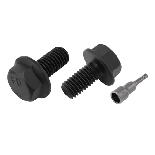 CLAHJQX 30 Pieces M8-1.25 x 16mm Flanged Hex Cap Bolts with Magnetic Nut Driver - Grade 8.8 Carbon Steel, Black Zinc Coated