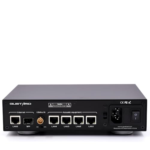 Image of Gustard N18 pro HiFi Audio Network Switch - 1*SFP + 5*10 /100 /1000M Adaptive ethernet Interface + 1*10M BNC (Black)