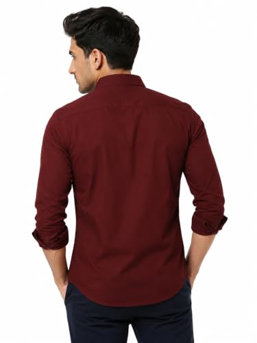 Image of Youth First Men's Cotton Blend Casual Shirt for Men | Regular Fit Solid Full Sleeve | Soft Comfortable Button-Down Collared Shirt for Office, Casual, Party & Formal Wear