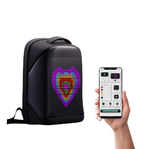 Adivaa 21L LED Bikers Bag | Laptop Backpack | Motorcycle Animated Bag With App Control | Screen Programmable Display Fashion Bag | Waterproof Luggage Bag For Travelling For Men Women-21l (Black) (B0D87GWXQF) Amazon Price History, Amazon Price Tracker