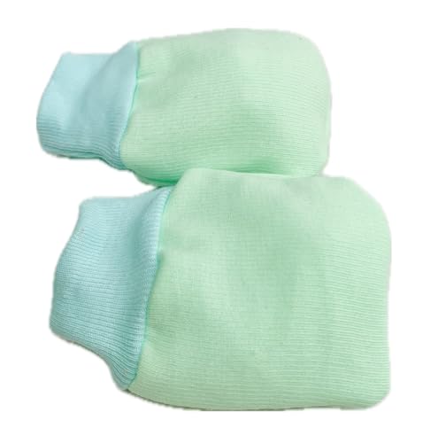 Image of VIN Newborn Baby Boy - Girl Cotton Mittens Floral Bow Design Caps Gloves Booty Combo Pack of 2 Pair for 0 to 6 Months |Parent Infant Apron Gift Set