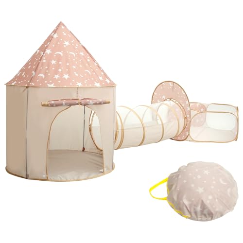 Kinderzelt Indoor mit Krabbeltunnel Pop Up Bällebad Kinder Faltbar mit...