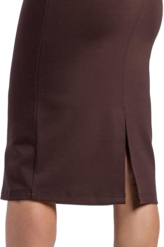 Fishers Finery Women's Ecofabric Ponte Pull On Midi Length Pencil Skirt; Form Fitting3