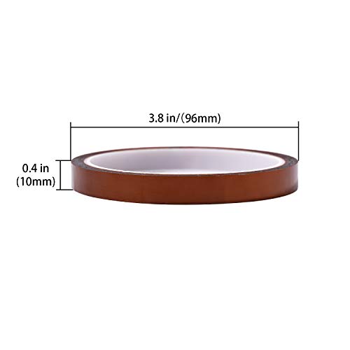 2 Rolls 10mm X 33m 108ft Heat Tape, Heat Resistant Tape, Thermal Tape, Sublimation Tape, Heat Vinyl Press Tape, No Residue, High Temperature Tape for Heat Tape for Sublimation with Dispenser