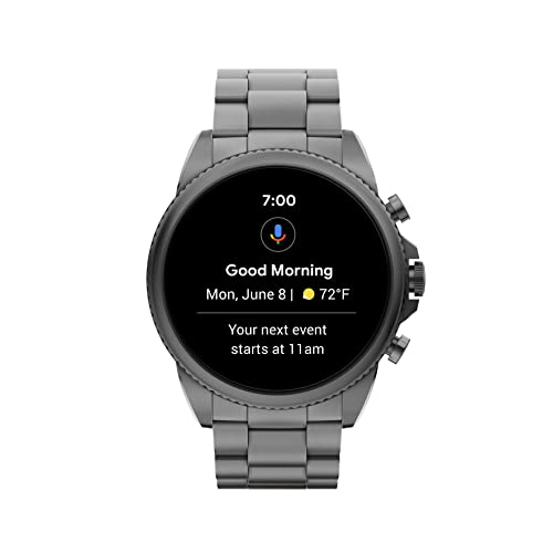 Fossil Men's Gen 6 44mm Touchscreen Smartwatch with Alexa Built-In, Heart Rate, Blood Oxygen, GPS, Contactless Payments, Speaker and Smartphone Notifications, Smoke, Modern