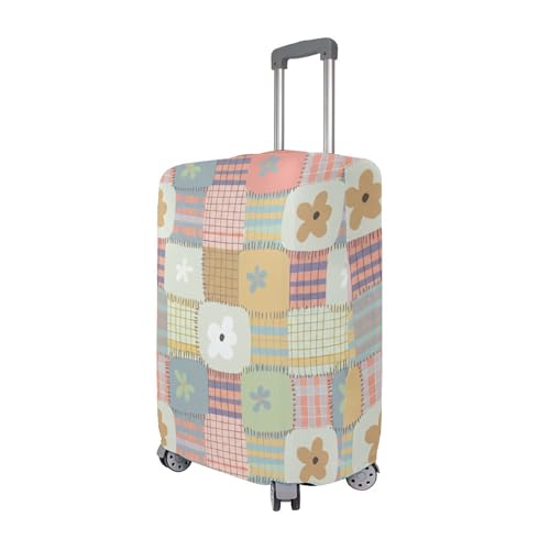 Joisal Luggage Protector Suitcase Cover Custom Protective Flower Travel Vacation Essentials Colorful Squares Pastel, M, Fits 22-24 Inch Case3
