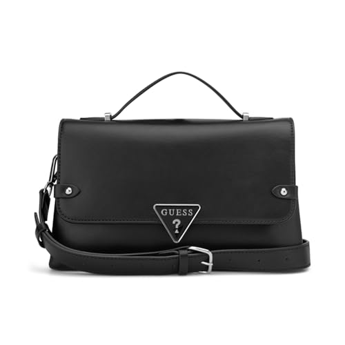 Image of GUESS Women Black Solid Adjustable Detachable Strap Crossbody Bag