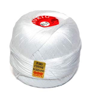 ADRIAFIL 10 GOMITOLI (100 Grammi) Cotone Crochet Bianco (Art. Doppio Ritorto (Titolo 8)