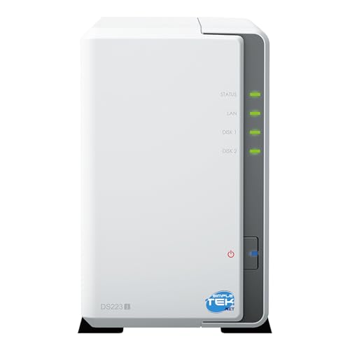 Solution NAS à 2 baies pour sécuriser vos données informatiques sur disque SATA blanc