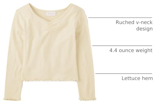 Image of The Children's Place Girls' Basic Long Sleeve V-Neck Knit Shirts