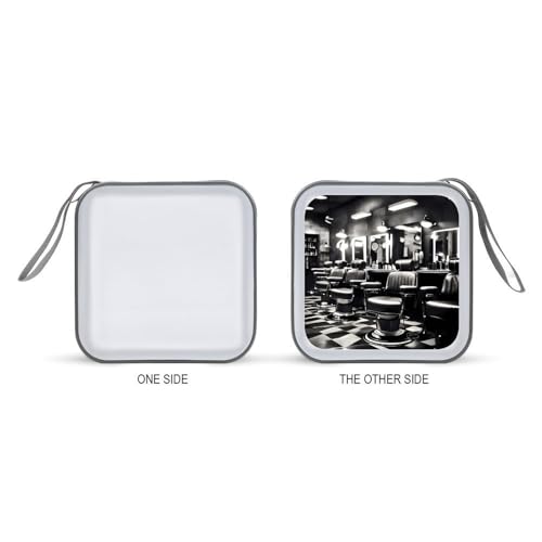 Étui CD rigide pour 40 DVD au style barbier monochrome noir - 8