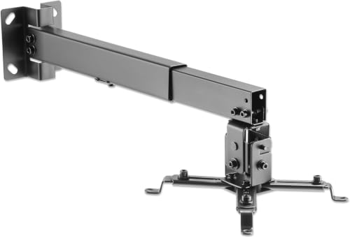 Image of ARGO Heavy-Duty Adjustable Ceiling Projector Mount - Universal Extendable Telescoping Pole with 360 Swivel & Tilt - High-Weight Capacity Steel Frame for Home Theater, Office & Classroom (Matte Black)