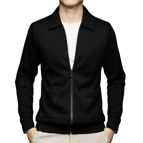 Mens Thickened Solid Cardigan Casual Zipper Cotton Winter Sweaters Fashion Basic Cardigans