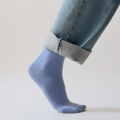 Image of Fszsaa Mulit-Pairs Crew Socks Solid Color Mid-Calf Tube Socks Casual Dress Socks for Women