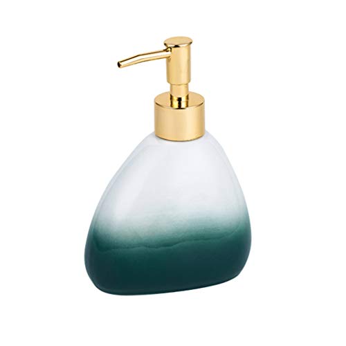 Dispensador de jabón dispensador de jabón bomba de ducha degradado verde accesorios de baño 450 ml/430.9 g dispensador de jabón dispensador de loción de cerámica retro (color: dispensador de jabón)