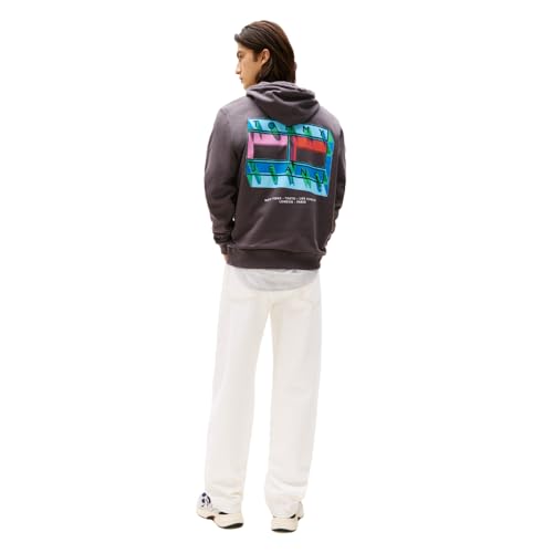 Tommy Jeans Men's Medium Weight Hoodie Sweatshirt with Printed Logo4