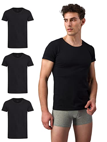 Burnell & Son Herren T-Shirt 3er Pack Rundhals Unterhemd Herren -...