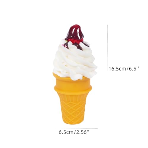 LONG XIN SERIES 2PCS Realistic Chocolate Ice Cream Models Artificial Lifelike Ice Cream Lifelike Fake Dessert Decor for Kitchen Counters Bakery Displays Photography Props (Chocolate)