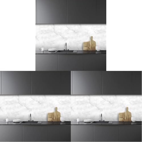 Panel protector antisalpicaduras cocina adhesivo de pared Fantasia marmol 180 x 60 cm 100% made in Italy con tinta no tòxica, ignìfuga y resistente al agua (Paquete de 3)