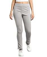 Qeboo Collection Grey Formal Pants Tapered High Waist Ankle Length Stretchable Cigarette Trouser for Women (Size - L)-WJ-82674