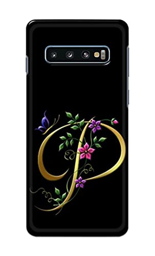 Image of Printed Hard Back Cover Case for Samsung Galaxy S10 Plus | Samsung S10+ Back Cover (Alphabet P) -1803