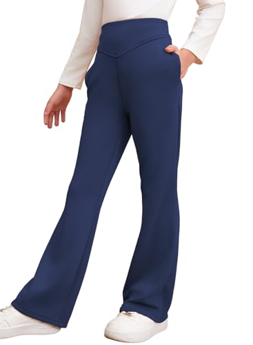 blibean Girls Dressy Bell Bottom School Uniform Pants Size 6-15 Years