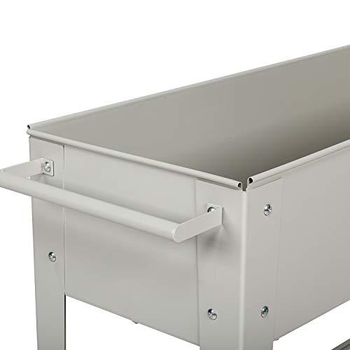 Kintness Raised Planter Box with Legs Metal Outdoor Elevated Garden Bed for Backyard Patio w/Wheels Storage Shelf
